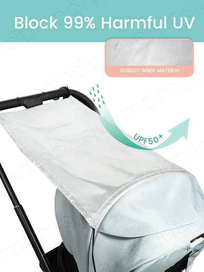 Pare-Soleil Poussette Universel | Ombrelle Anti-UV, Moustiquaire & Pluie | Double Usage