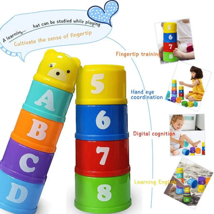 Jouets Empilables Tasses Montessori Bébé 0-12 mois | Jeu de Bain & Éveil | Cadeau Noël