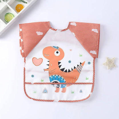 Tablier bavoir impérméable manches longues bébé – Dessin animé, poche, 0-3 ans