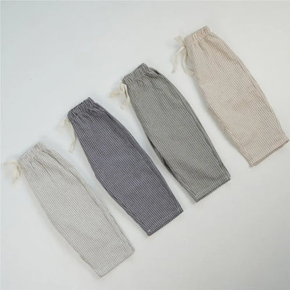 Pantalon Rayé Bébé | Coton Doux | Fille & Garçon | 12M–7 Ans