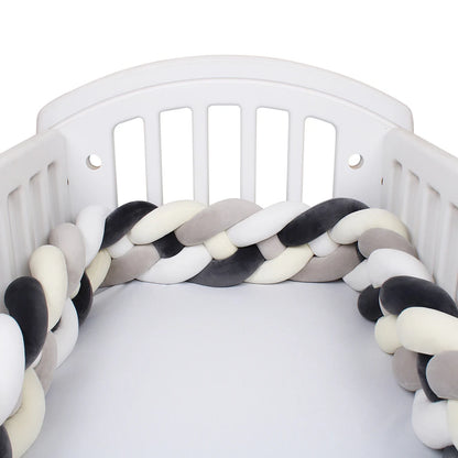 4 Strands Knotted 2.2M/3M/3.6M Baby Bed Bumper Braided Crib Bumper Cotton Knot Pillow Crib Protector Baby Decoration Room