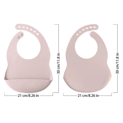 Lot 2 bavoirs silicone bébé couleur unie – Sans BPA, impérméable, 0-5 ans