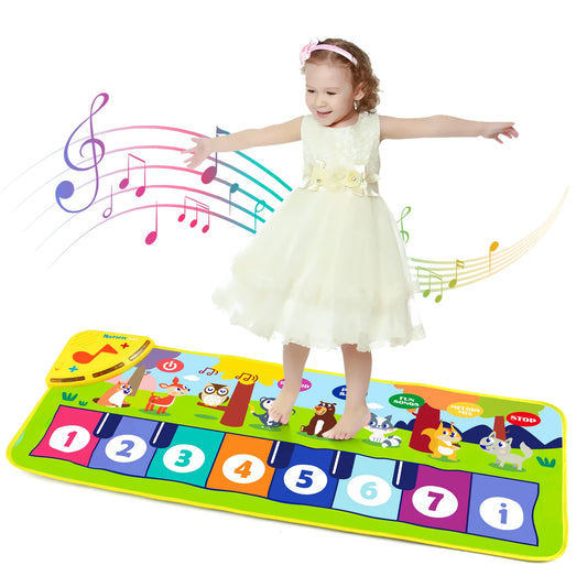 Jouet musical bébé pliable – Tapis piano interactif avec sons d’animaux