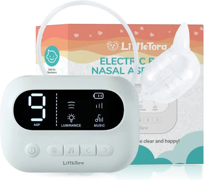Aspirateur nasal bébé électrique premium – Musique intégrée, veilleuse & 9 niveaux d'aspiration