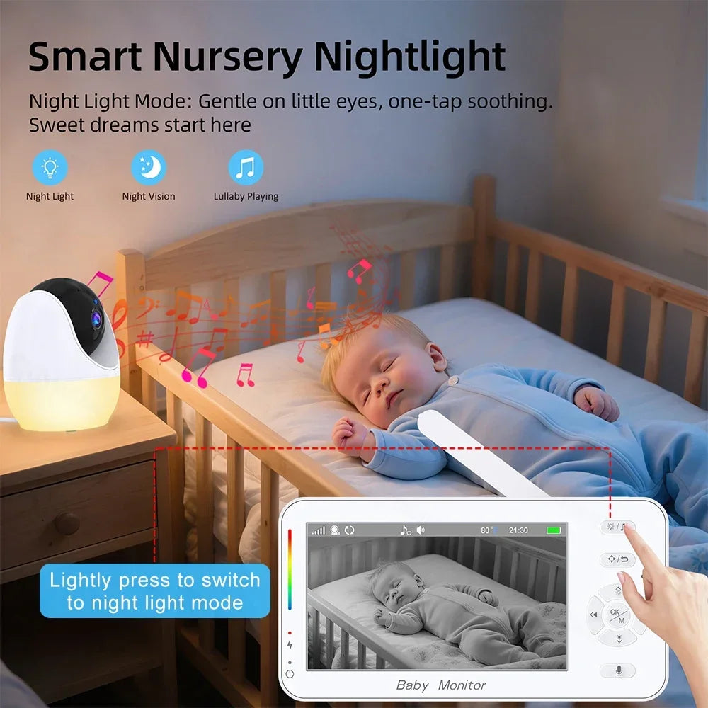 Babyphone vidéo WiFi 1080P – Écran 4,3", vision nocturne, PTZ & app mobile
