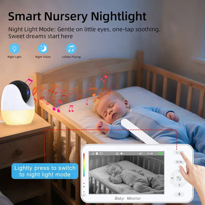 Babyphone vidéo WiFi 1080P – Écran 4,3", vision nocturne, PTZ & app mobile
