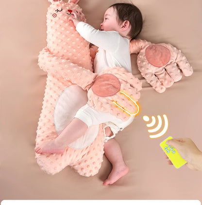 Peluche Tapotante Bébé | Coussin Tapotement Télécommande | Nouveau-Né
