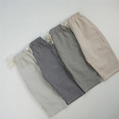 Pantalon Rayé Bébé | Coton Doux | Fille & Garçon | 12M–7 Ans