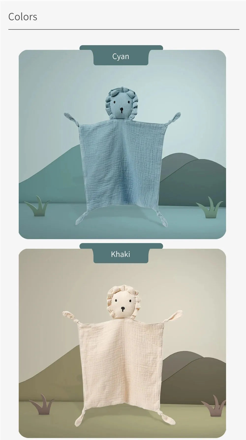 Doudou Mousseline Bébé | Couverture Apaisante Coton | Nouveau-Né 4 Saisons