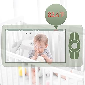 Babyphone vidéo 5" zoom 4x – Batterie 22h, portée 300m, PTZ & vision nocturne