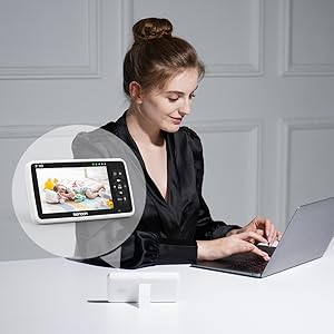 Babyphone vidéo 5" zoom 4x – Batterie 22h, portée 300m, PTZ & vision nocturne
